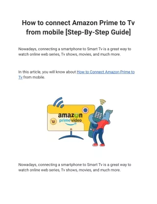 how to connect amazon prime to tv from mobile
