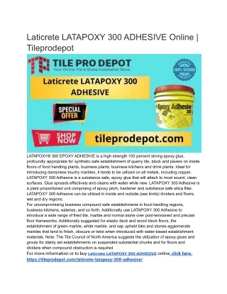 _Laticrete LATAPOXY 300 ADHESIVE Online _ Tileprodepot