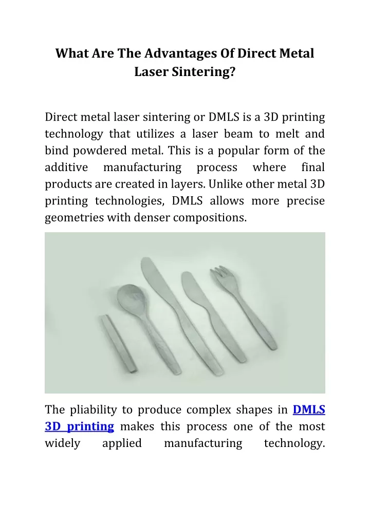 what are the advantages of direct metal laser