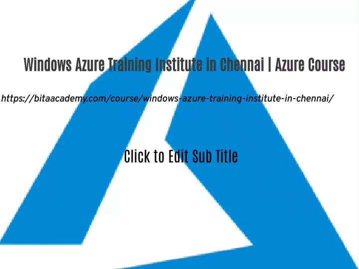 windows azure training institute in chennai azure