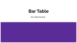 bar table