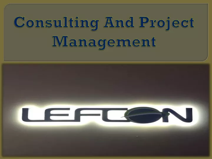 consulting and project management