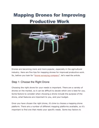 mapping and surveying drones