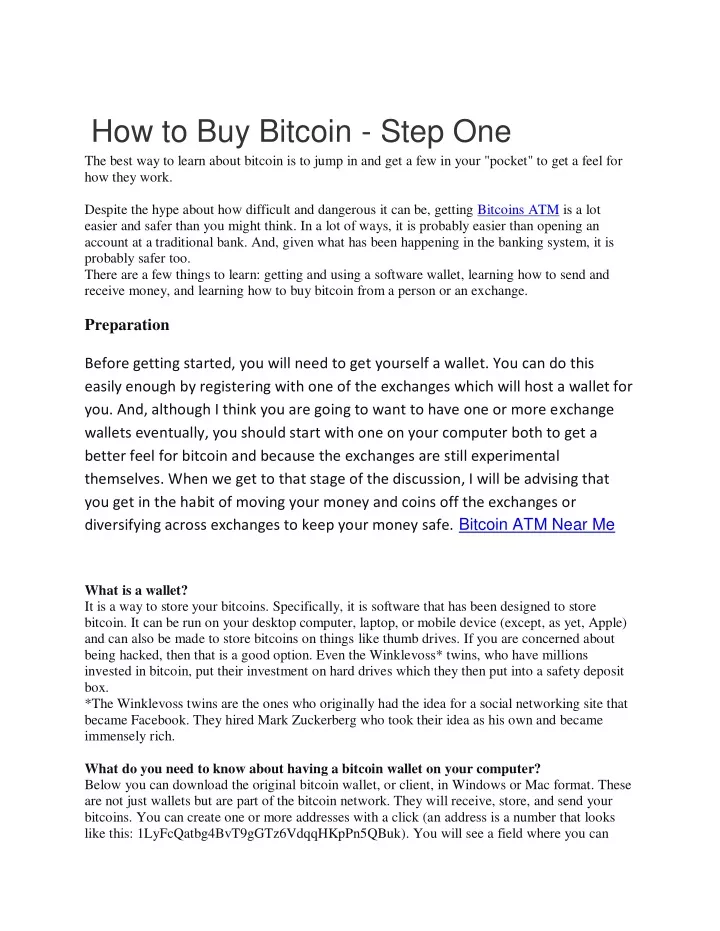 how to buy bitcoin step one the best way to learn