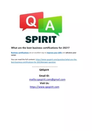 What are the best business certifications for 2021