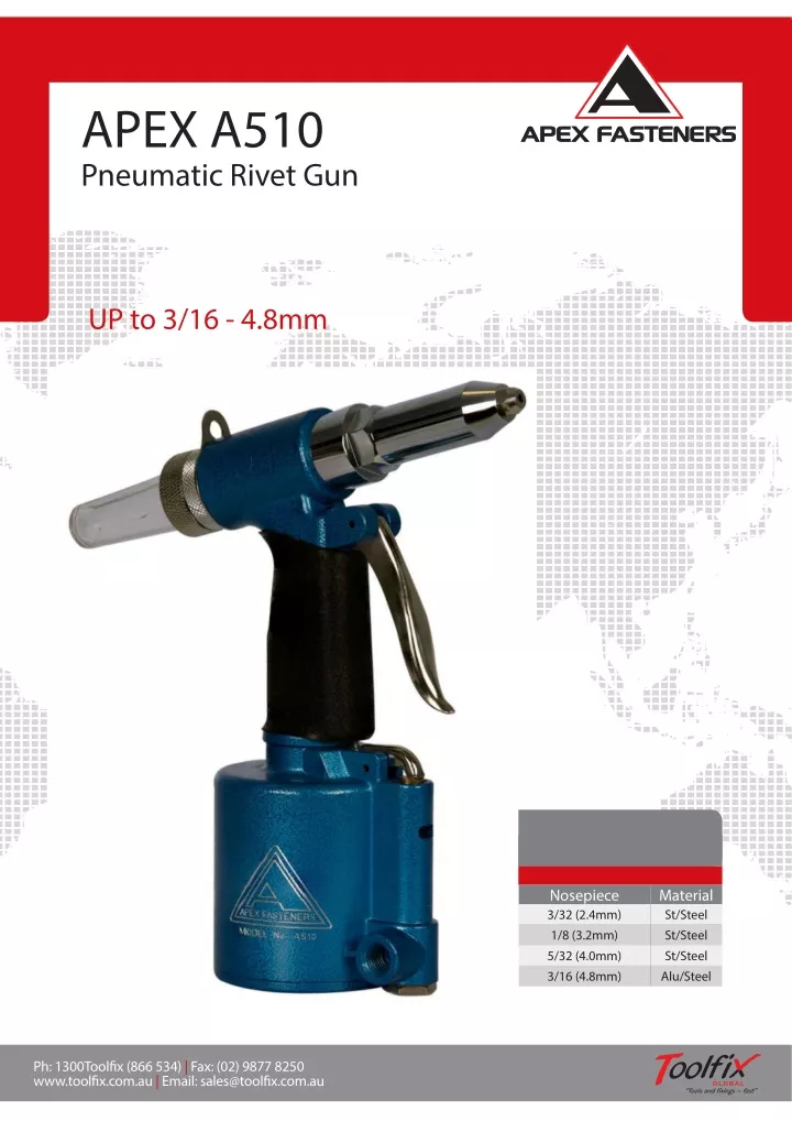 apex a510 pneumatic rivet gun