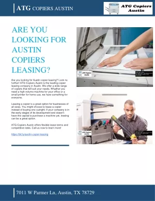 ATG COPIERS AUSTIN - ARE YOU LOOKING FOR AUSTIN COPIERS LEASING
