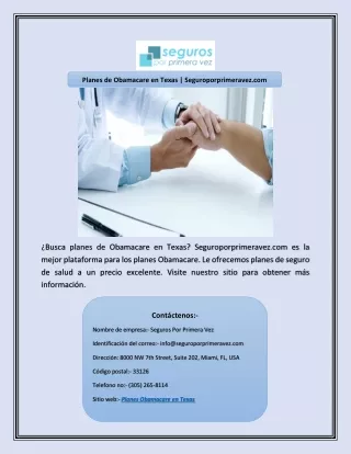 planes de obamacare en texas seguroporprimeravez