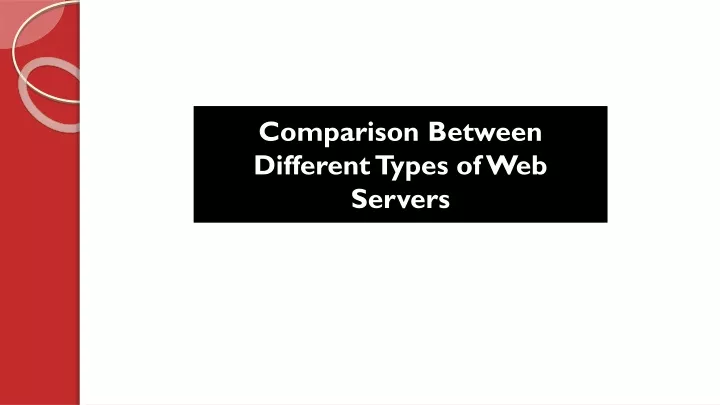 comparison between different types of web servers