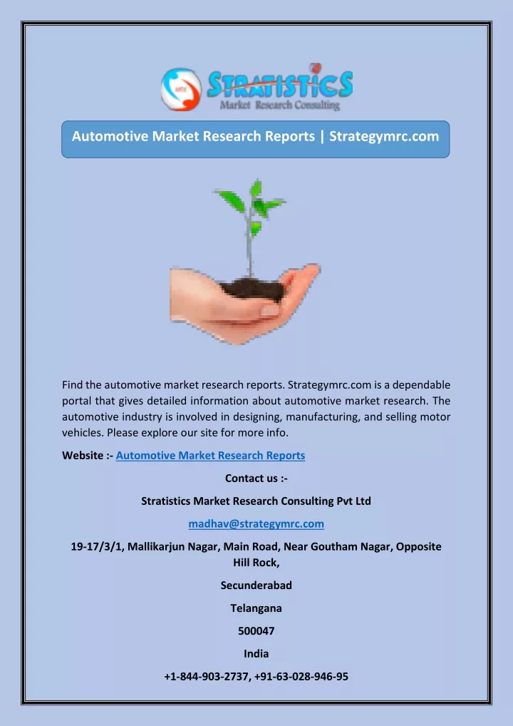 automotive market research reports strategymrc com