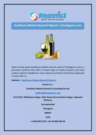 healthcare market research reports strategymrc com