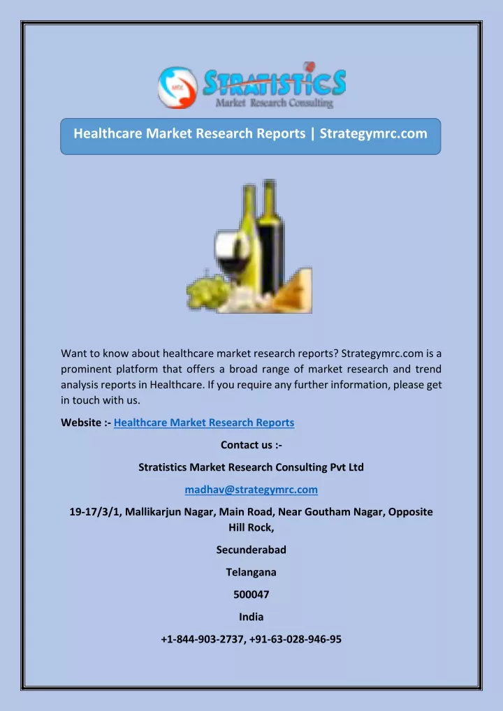 healthcare market research reports strategymrc com