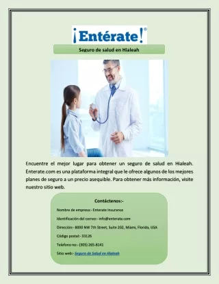 seguro de salud en hialeah