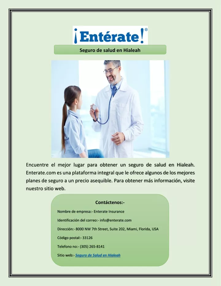 seguro de salud en hialeah