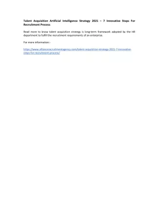 talent acquisition artificial intelligence