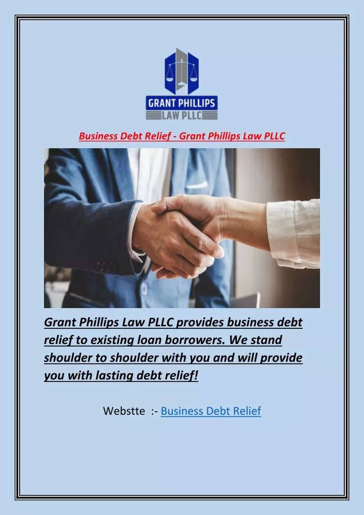 business debt relief grant phillips law pllc