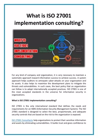 What is ISO 27001 implementation consulting