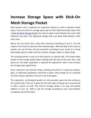 (supervroom.shop) --- Increase Storage Space with Stick-On Mesh Storage Pocket