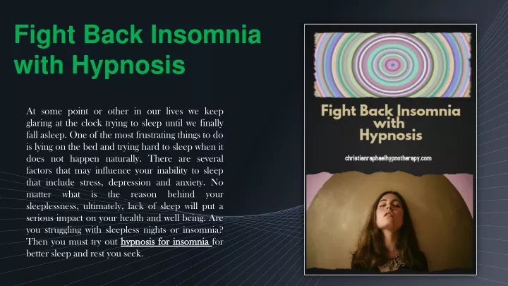 fight back insomnia with hypnosis