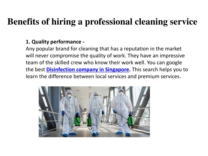 benefits of hiring a professional cleaning service