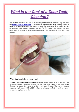 what is the cost of a deep teeth cleaning