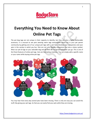 Everything You Need to Know About Online Pet Tags
