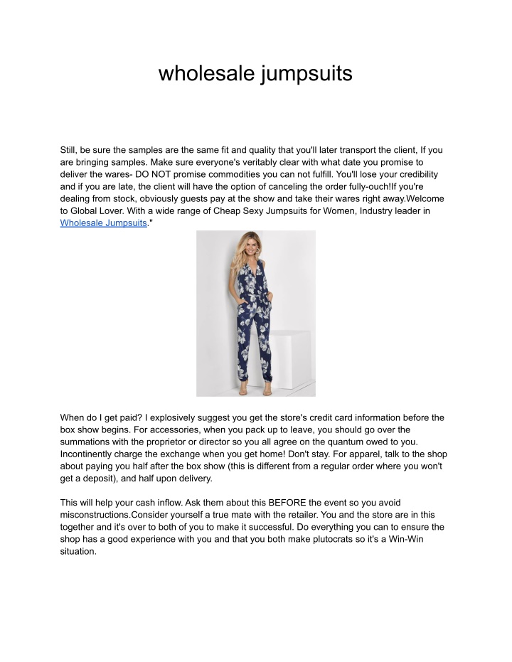 wholesale jumpsuits