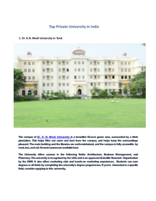 Top Private Universities in india