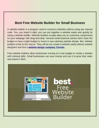 Free Website Builders For Small Businesses