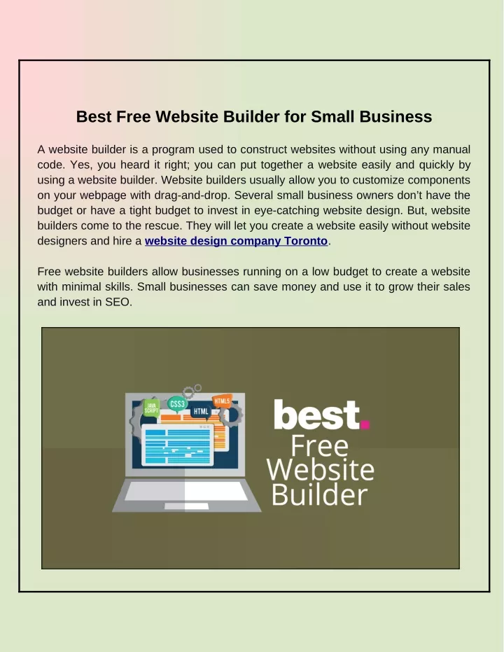 best free website builder for small business