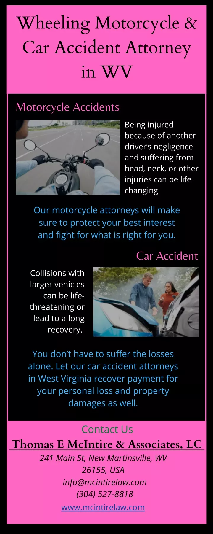wheeling motorcycle car accident attorney in wv