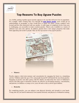 Top Reasons To Buy Jigsaw Puzzles