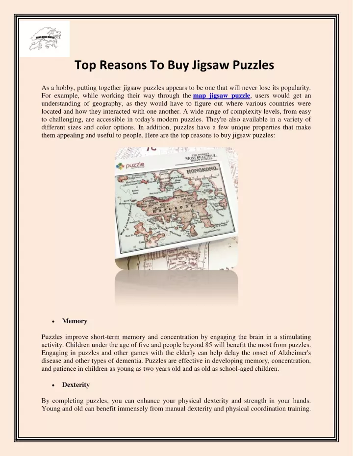 top reasons to buy jigsaw puzzles
