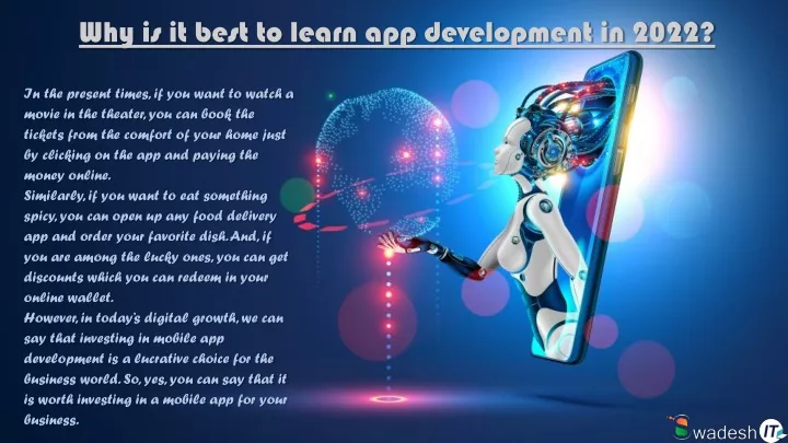 why is it best to learn app development in 2022