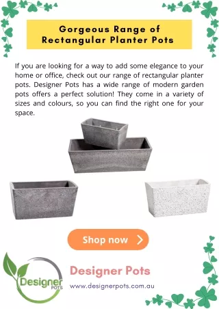 Gorgeous Range of Rectangular Planter Pots