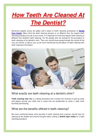 how teeth are cleaned at the dentist