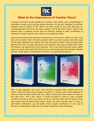 What Is the Importance of Teacher Diary!