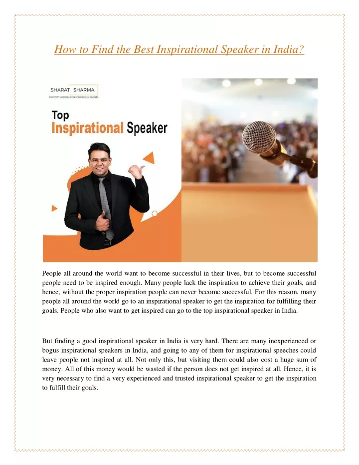 how to find the best inspirational speaker