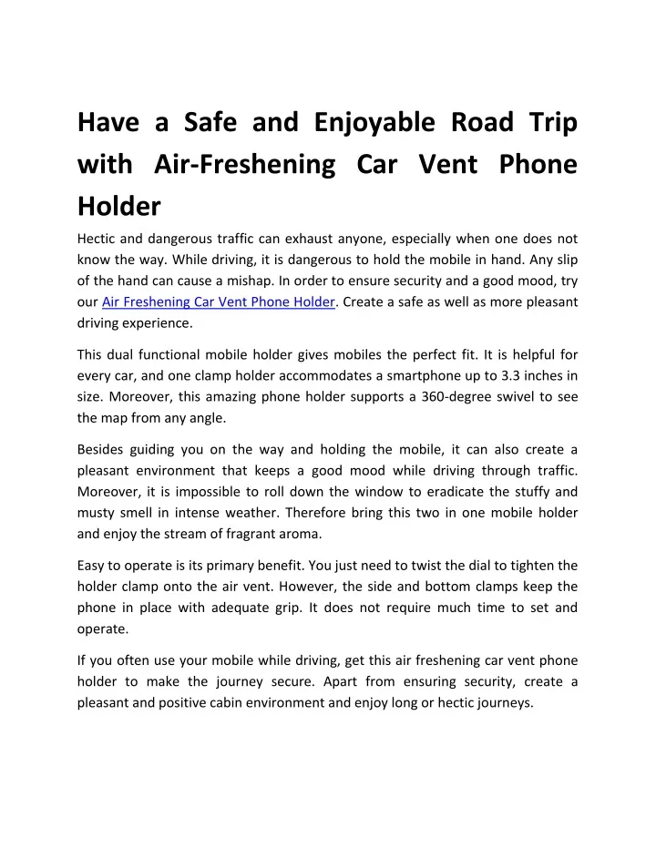 have a safe and enjoyable road trip with