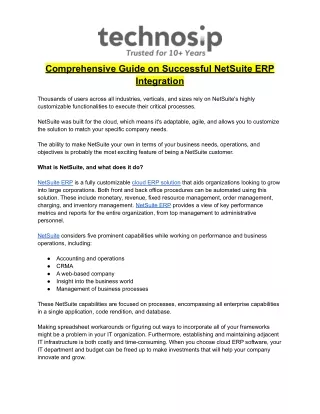 comprehensive guide on successful netsuite