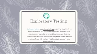 exploratory testing