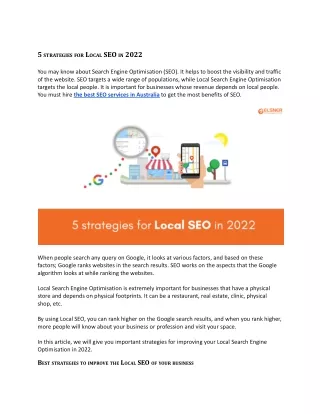 5 strategies for Local SEO in 2022