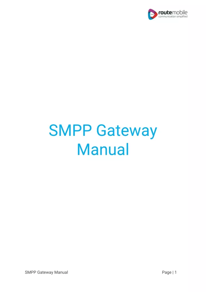 smpp gateway manual
