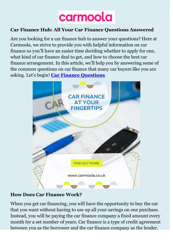 car finance hub all your car finance questions