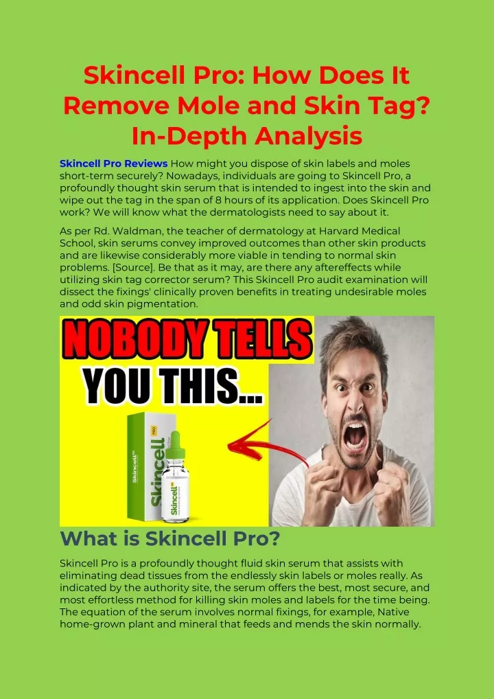 skincell pro how does it remove mole and skin