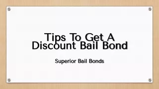 tips to get a discount bail bond