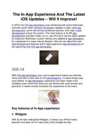 the in app experience and the latest ios updates