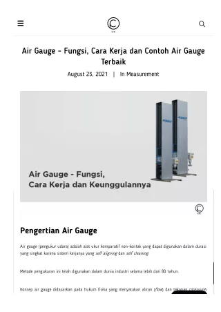 Air Gauge - Fungsi, Cara Kerja dan Contoh Air Gauge Terbaik