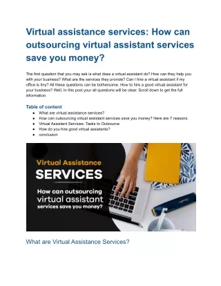Virtual assistance services_ How can outsourcing virtual assistant services save you money_.docx