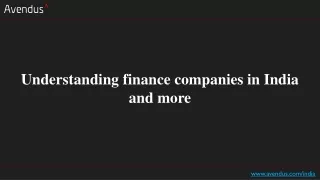 understanding finance companies in india and more